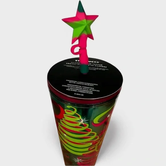 🌲 NEW Starbucks Limited Edition Holiday Tumbler w/Silicone Straw Topper SOLD OUT - Picture 2 of 15